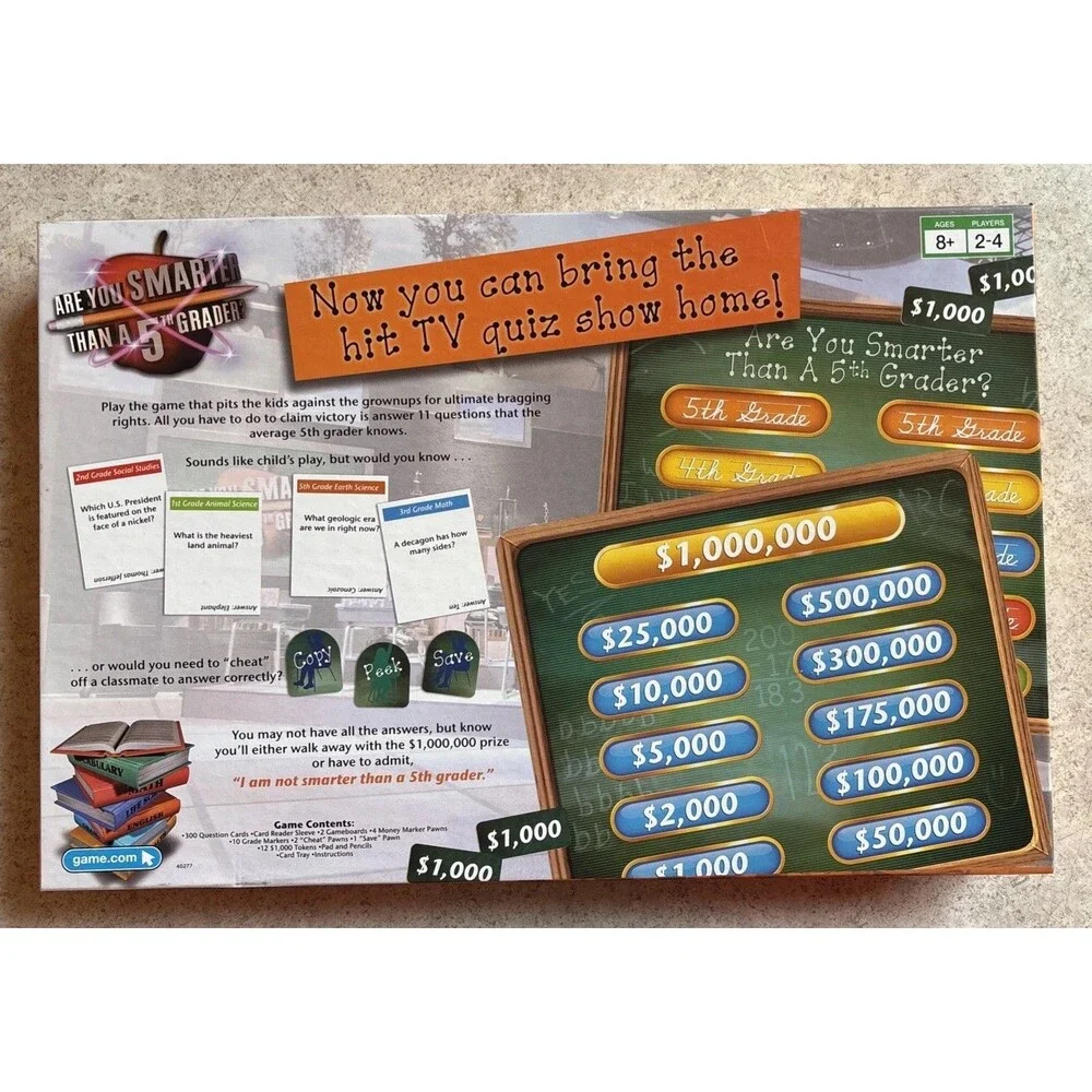 Are You Smarter Than a 5th Grader? Family Board Game by Hasbro 2007 Parker Bros